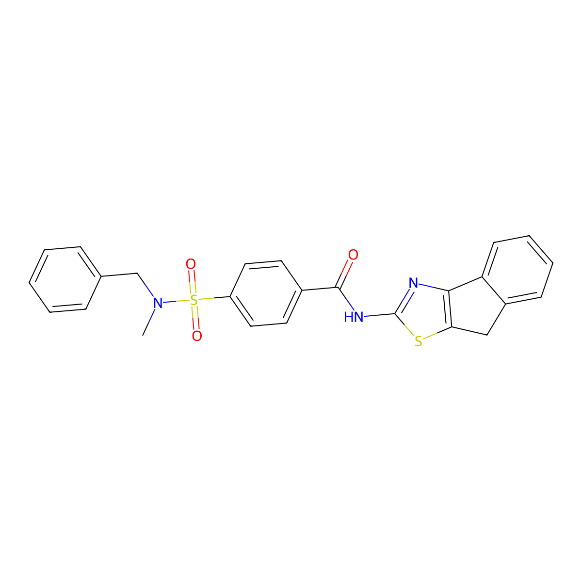 4-(N-benzyl-N-methylsulfamoyl)-N-(8H-indeno[1,2-d]thiazol-2-yl)benzamide molecular structure, CAS 442557-28-0