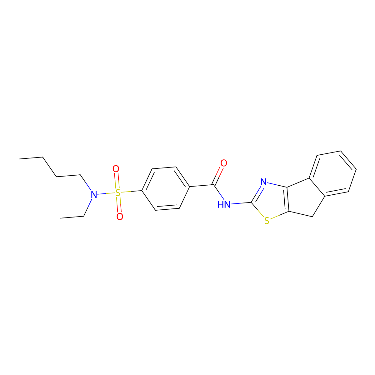 4-(N-butyl-N-ethylsulfamoyl)-N-(8H-indeno[1,2-d]thiazol-2-yl)benzamide molecular structure, CAS 442557-30-4