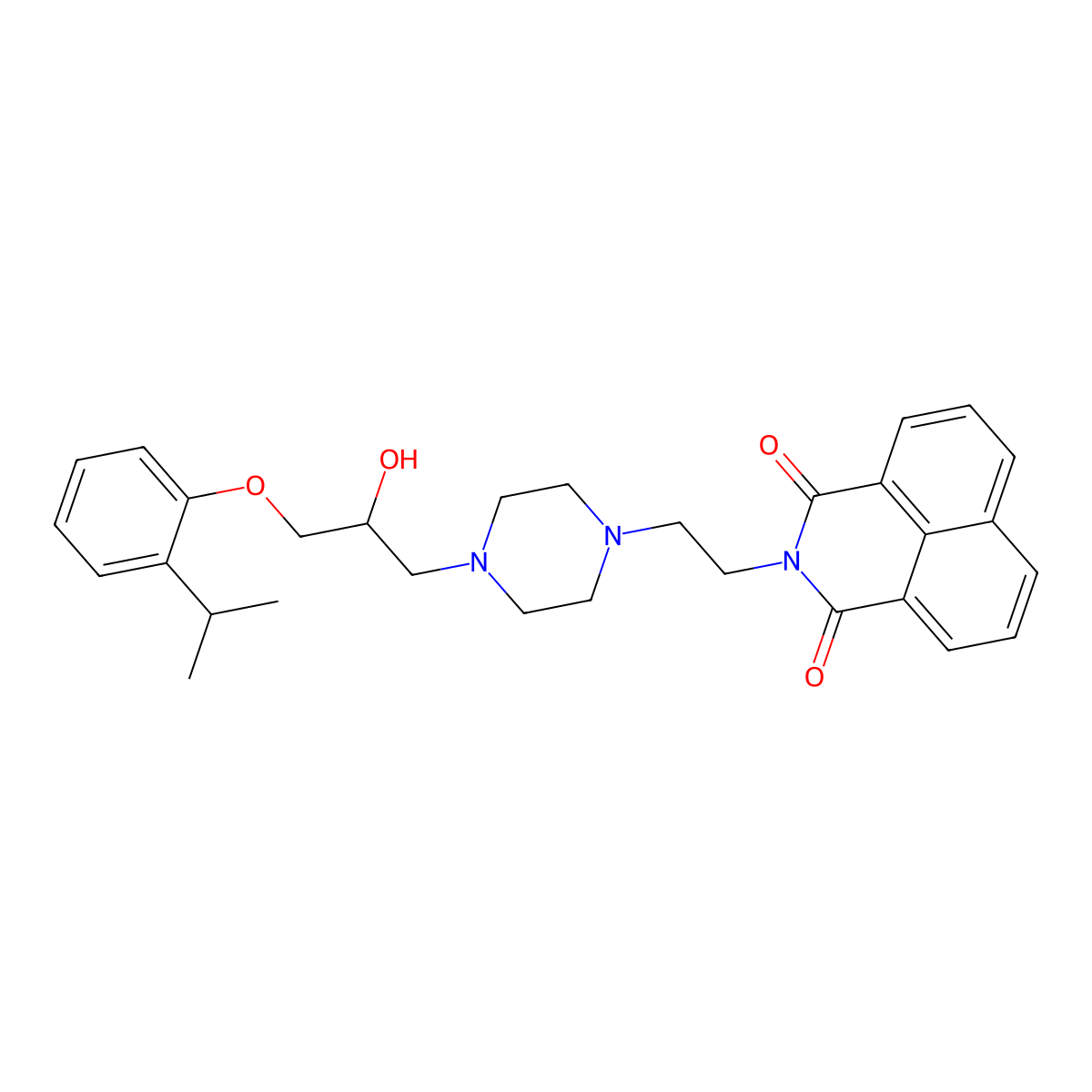 3-[2-(4-{2-Hydroxy-3-[2-(propan-2-yl)phenoxy]propyl}piperazin-1-yl)ethyl]-3-azatricyclo[7.3.1.0^{5,13}]trideca-1(13),5,7,9,11-pentaene-2,4-dione molecular structure, CAS 442557-33-7