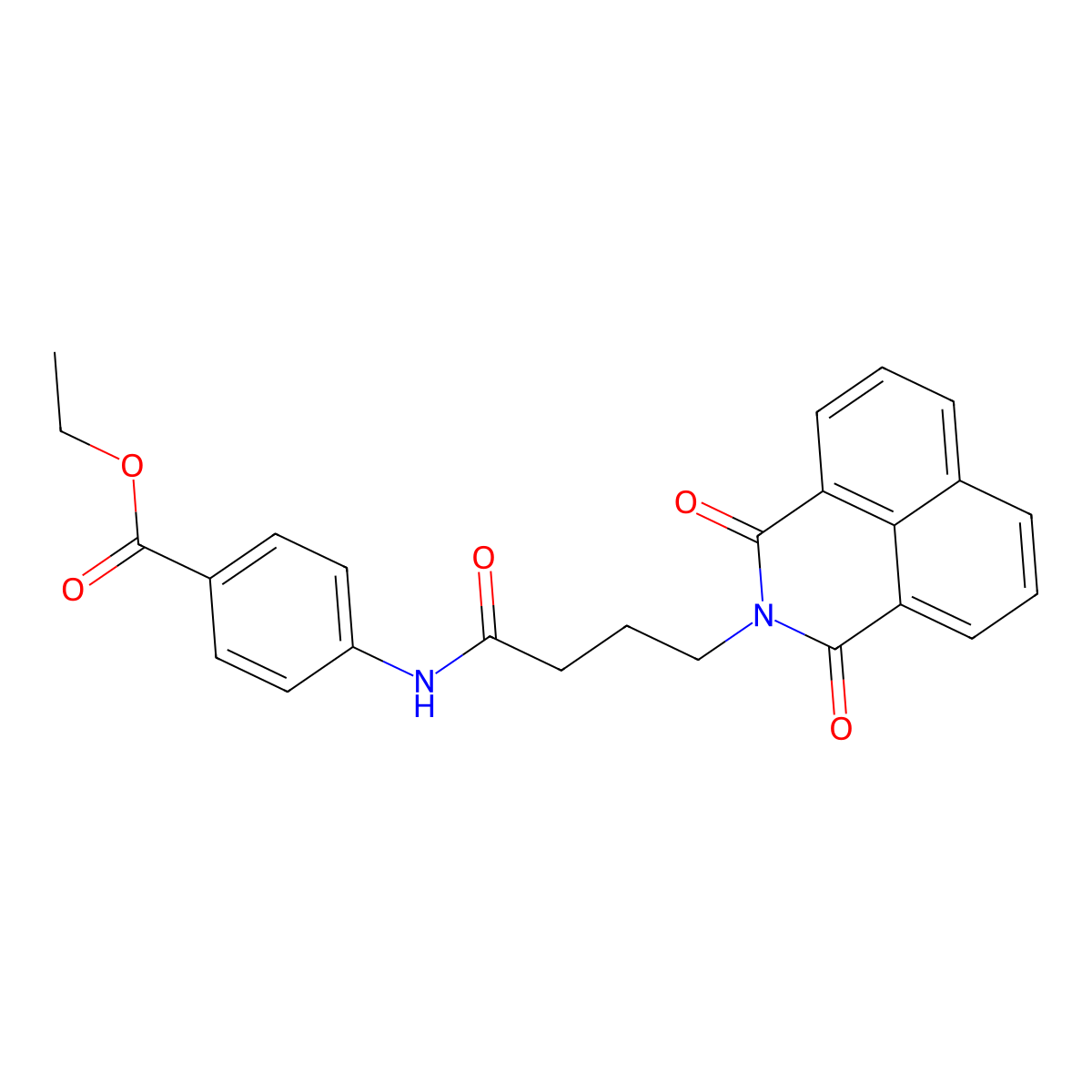 ethyl 4-{[4-(1,3-dioxo-1H-benzo[de]isoquinolin-2(3H)-yl)butanoyl]amino}benzoate molecular structure, CAS 442557-37-1