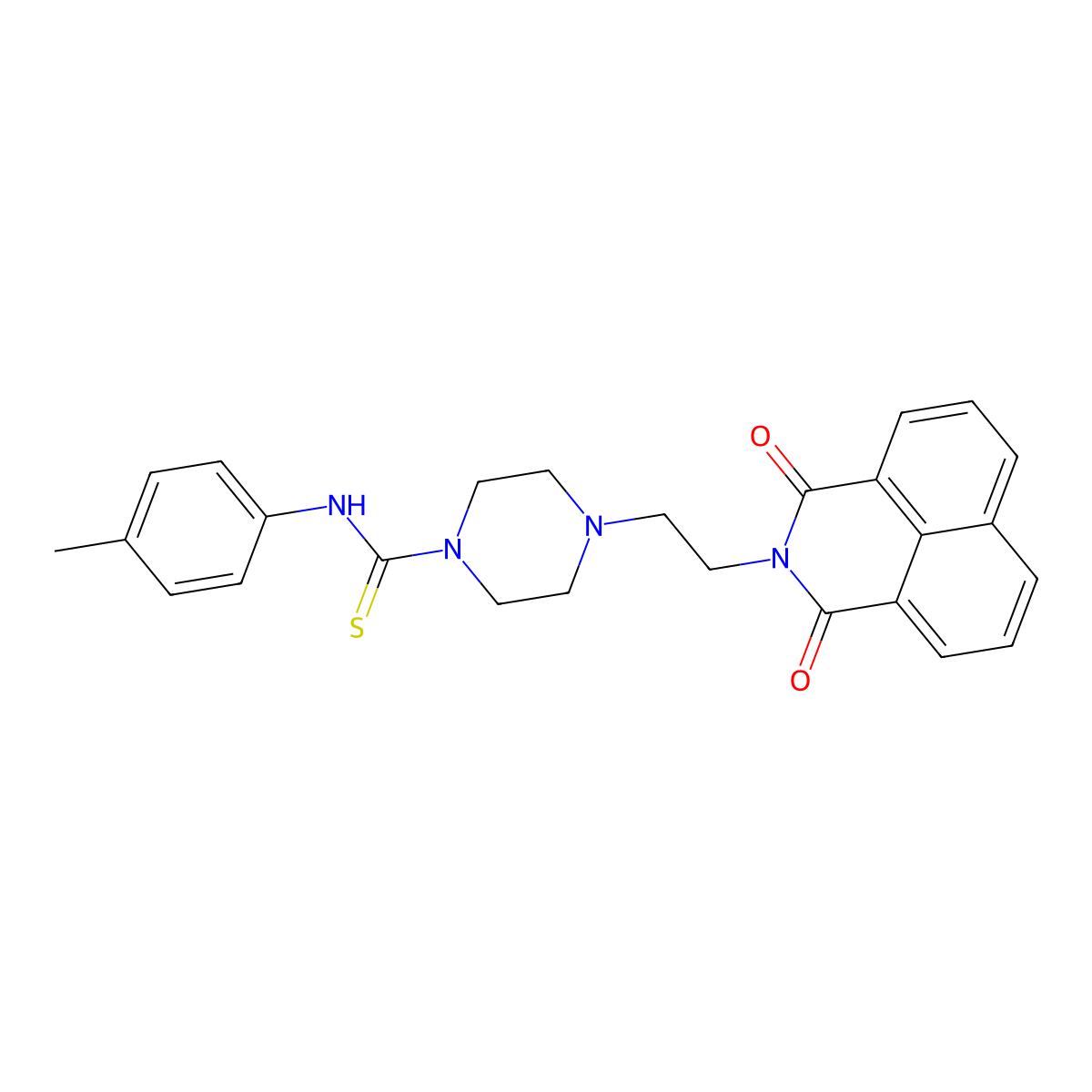 4-[2-(1,3-dioxo-2-benzo[de]isoquinolinyl)ethyl]-N-(4-methylphenyl)-1-piperazinecarbothioamide molecular structure, CAS 442557-38-2