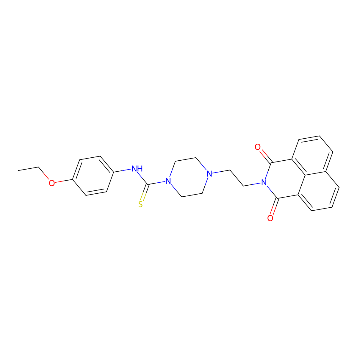 4-[2-(1,3-dioxobenzo[de]isoquinolin-2-yl)ethyl]-N-(4-ethoxyphenyl)piperazine-1-carbothioamide molecular structure, CAS 442557-39-3