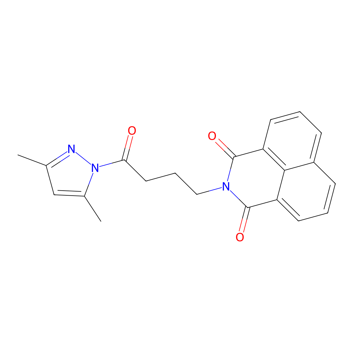 2-[4-(3,5-dimethyl-1H-pyrazol-1-yl)-4-oxobutyl]-1H-benzo[de]isoquinoline-1,3(2H)-dione molecular structure, CAS 442557-42-8