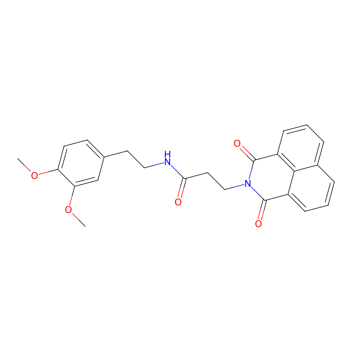 N-[2-(3,4-dimethoxyphenyl)ethyl]-3-(1,3-dioxo-1H-benzo[de]isoquinolin-2(3H)-yl)propanamide molecular structure, CAS 442557-43-9