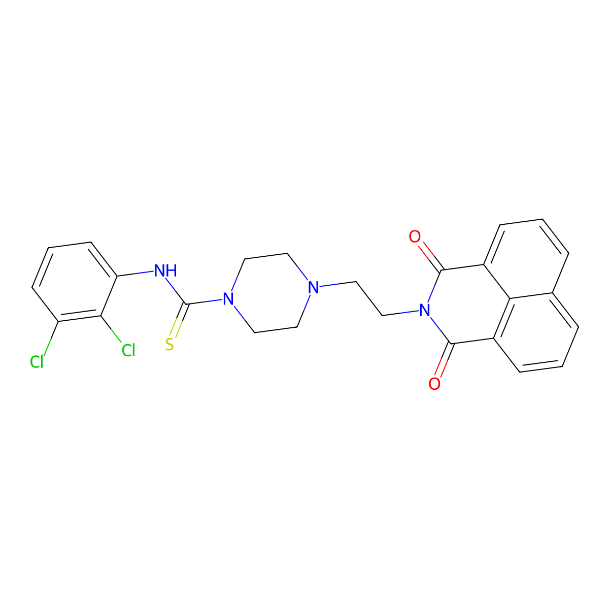 N-(2,3-dichlorophenyl)-4-[2-(1,3-dioxobenzo[de]isoquinolin-2-yl)ethyl]piperazine-1-carbothioamide molecular structure, CAS 442557-44-0