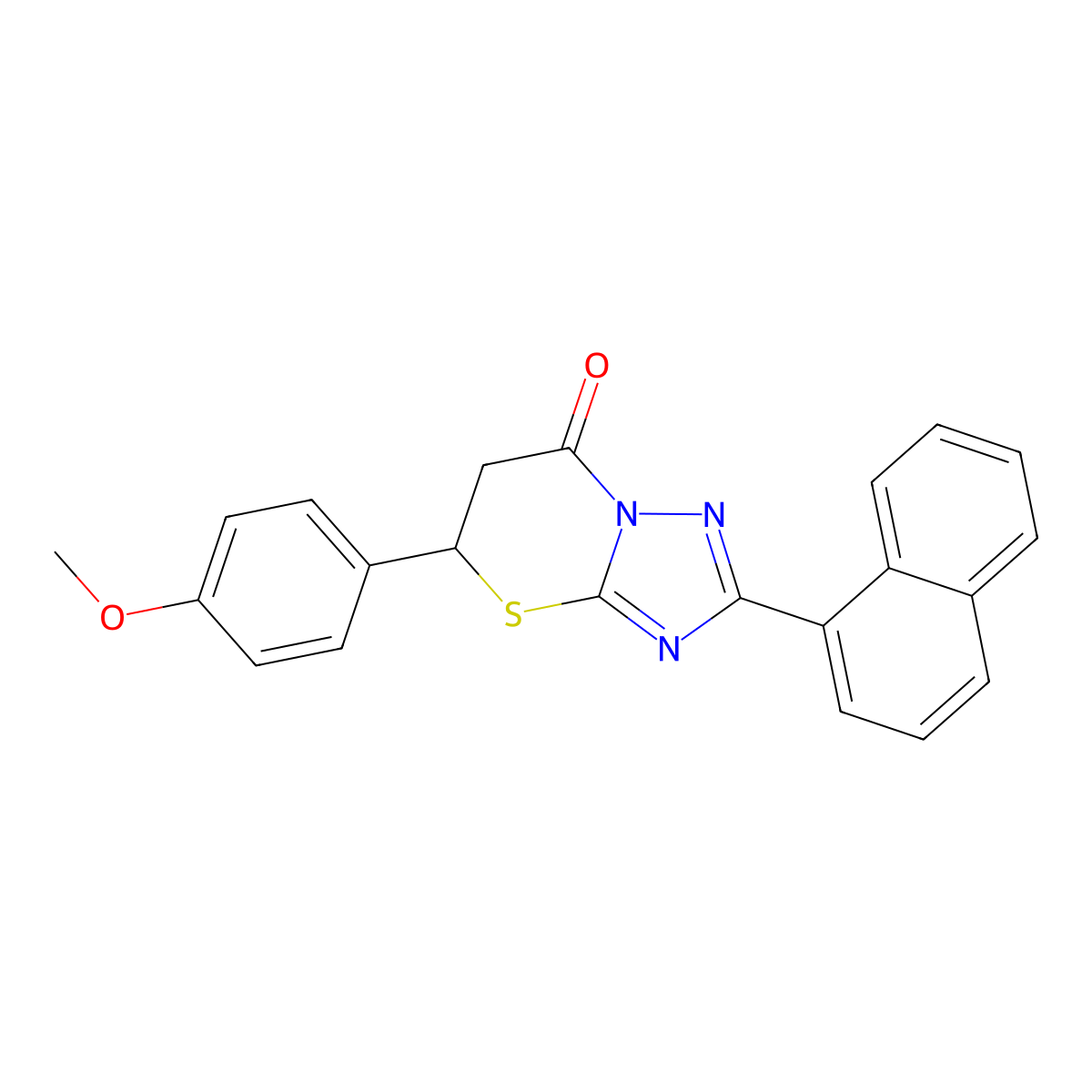 5-(4-methoxyphenyl)-2-(naphthalen-1-yl)-5H-[1,2,4]triazolo[5,1-b][1,3]thiazin-7(6H)-one molecular structure, CAS 442557-46-2