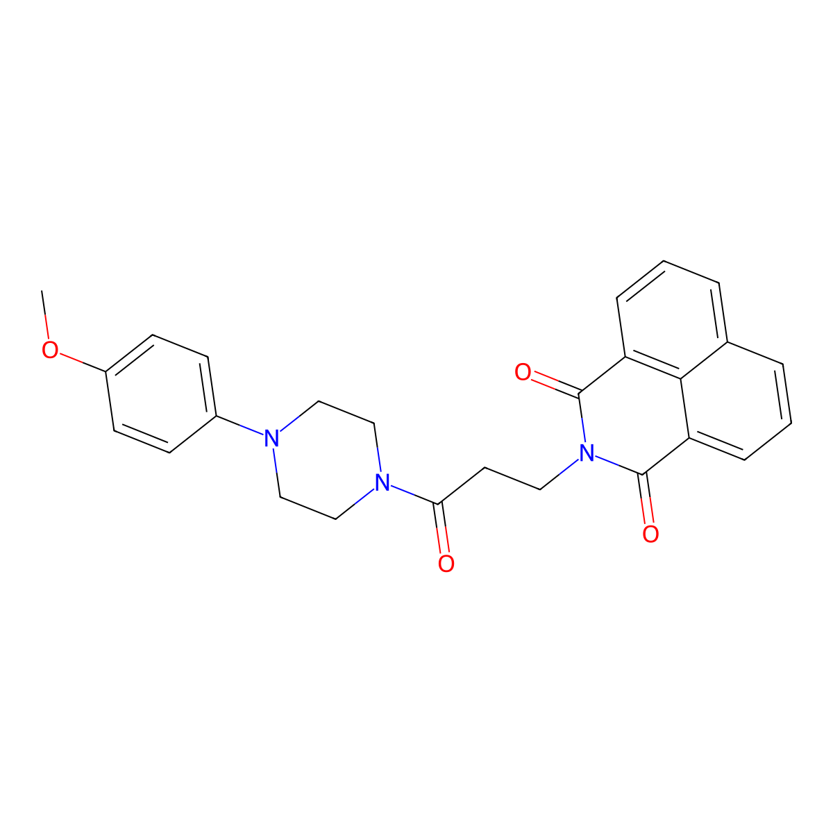 2-(3-(4-(4-methoxyphenyl)piperazin-1-yl)-3-oxopropyl)-1H-benzo[de]isoquinoline-1,3(2H)-dione molecular structure, CAS 442557-48-4
