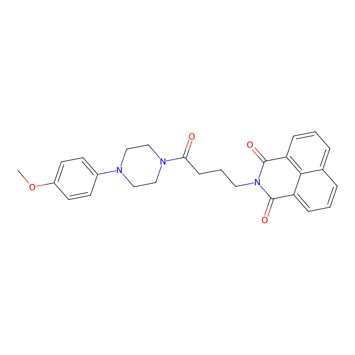 2-(4-(4-(4-methoxyphenyl)piperazin-1-yl)-4-oxobutyl)-1H-benzo[de]isoquinoline-1,3(2H)-dione molecular structure, CAS 442557-51-9