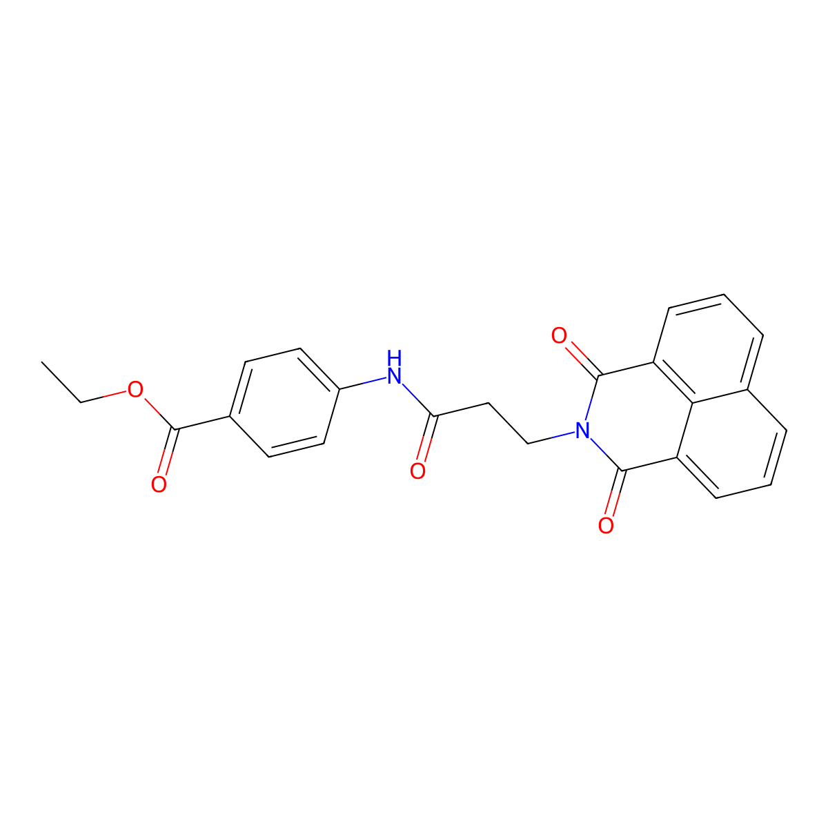 ethyl 4-(3-(1,3-dioxo-1H-benzo[de]isoquinolin-2(3H)-yl)propanamido)benzoate molecular structure, CAS 442557-53-1