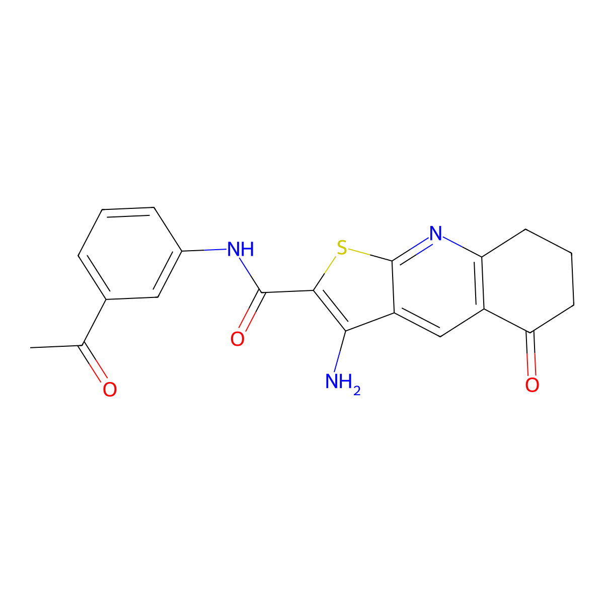 N-(3-acetylphenyl)-3-amino-5-oxo-5,6,7,8-tetrahydrothieno[2,3-b]quinoline-2-carboxamide molecular structure, CAS 442557-67-7