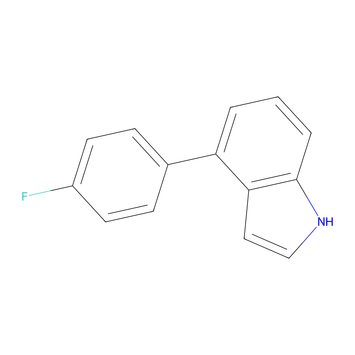 4-(4-fluorophenyl)-1H-indole molecular structure, CAS 442562-61-0