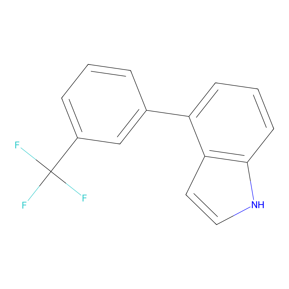 4-(3-Trifluoromethyl-phenyl)-1H-indole molecular structure, CAS 442562-70-1
