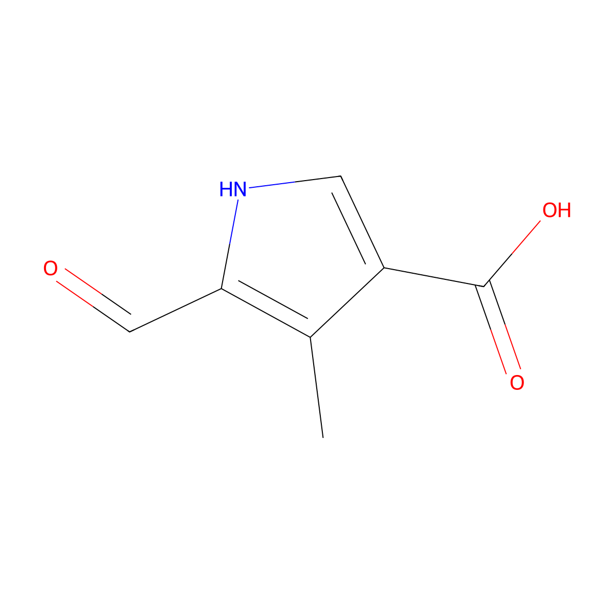 5-Formyl-4-methyl-1H-pyrrole-3-carboxylic acid molecular structure, CAS 442563-21-5