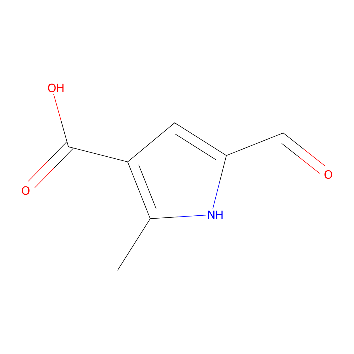 5-Formyl-2-methyl-1H-pyrrole-3-carboxylic acid molecular structure, CAS 442563-59-9