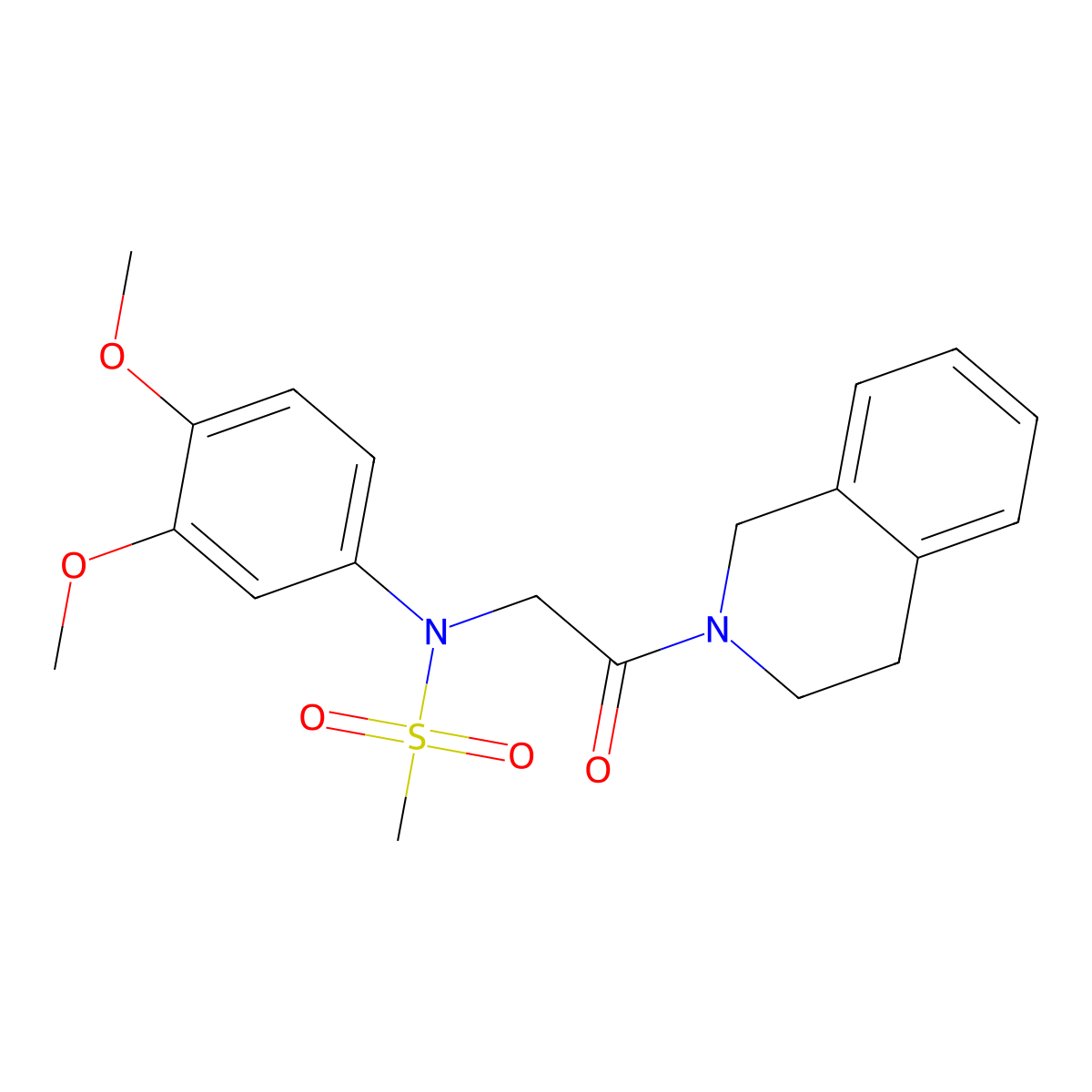 N-[2-(3,4-dihydro-1H-isoquinolin-2-yl)-2-oxoethyl]-N-(3,4-dimethoxyphenyl)methanesulfonamide molecular structure, CAS 442566-74-7