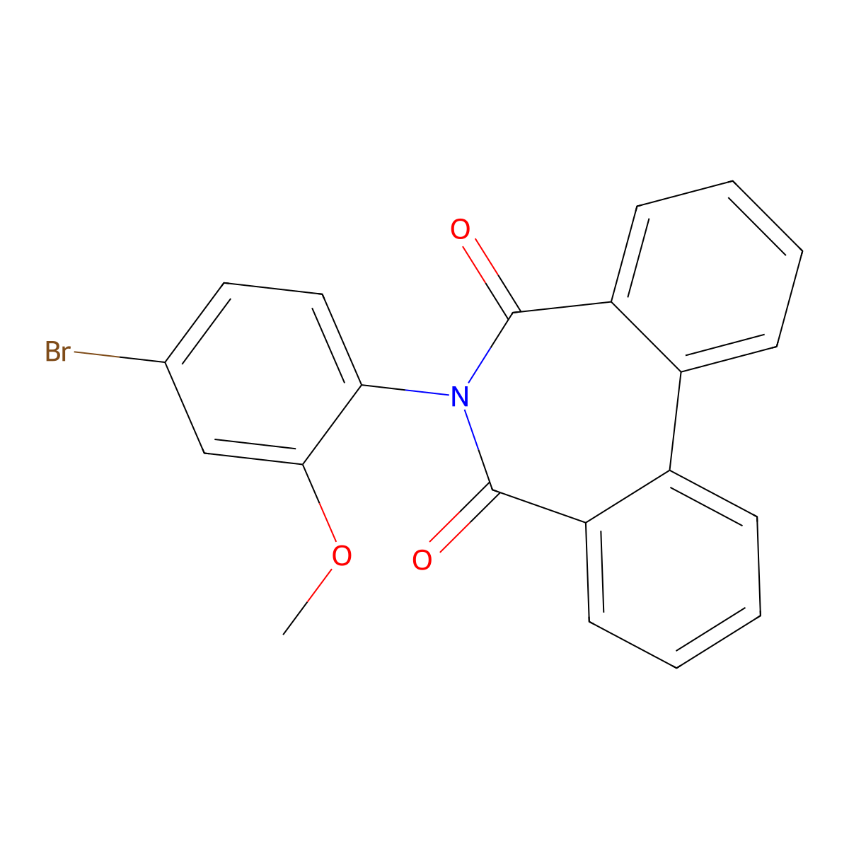 6-(4-bromo-2-methoxyphenyl)-5H-dibenzo[c,e]azepine-5,7(6H)-dione molecular structure, CAS 442567-73-9