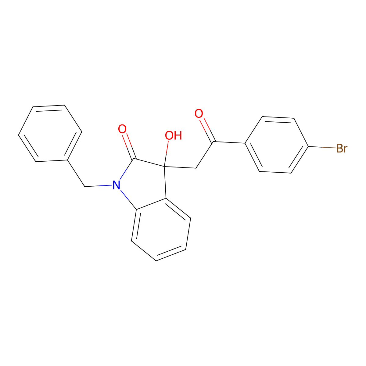 1-Benzyl-3-[2-(4-bromophenyl)-2-oxoethyl]-3-hydroxyindol-2-one molecular structure, CAS 442567-85-3