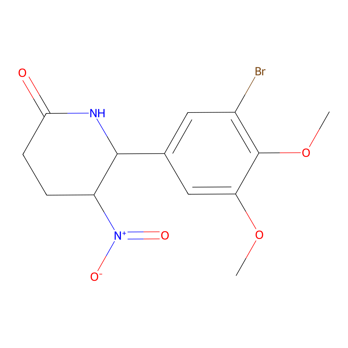 6-(3-Bromo-4,5-dimethoxyphenyl)-5-nitropiperidin-2-one molecular structure, CAS 442568-64-1