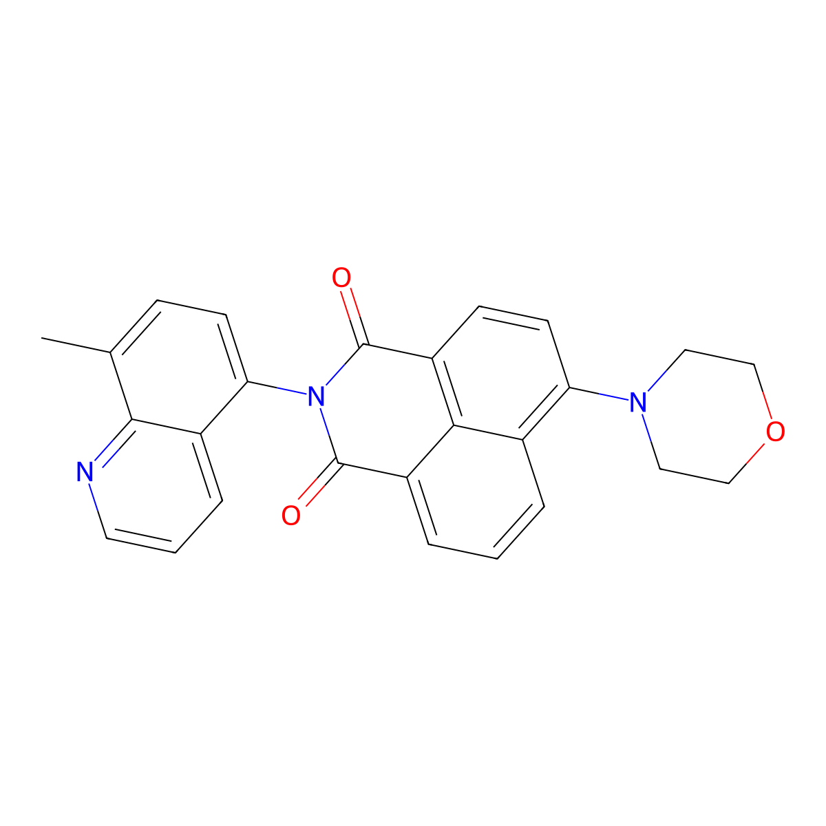 2-(8-Methylquinolin-5-yl)-6-morpholin-4-ylbenzo[de]isoquinoline-1,3-dione molecular structure, CAS 442568-83-4