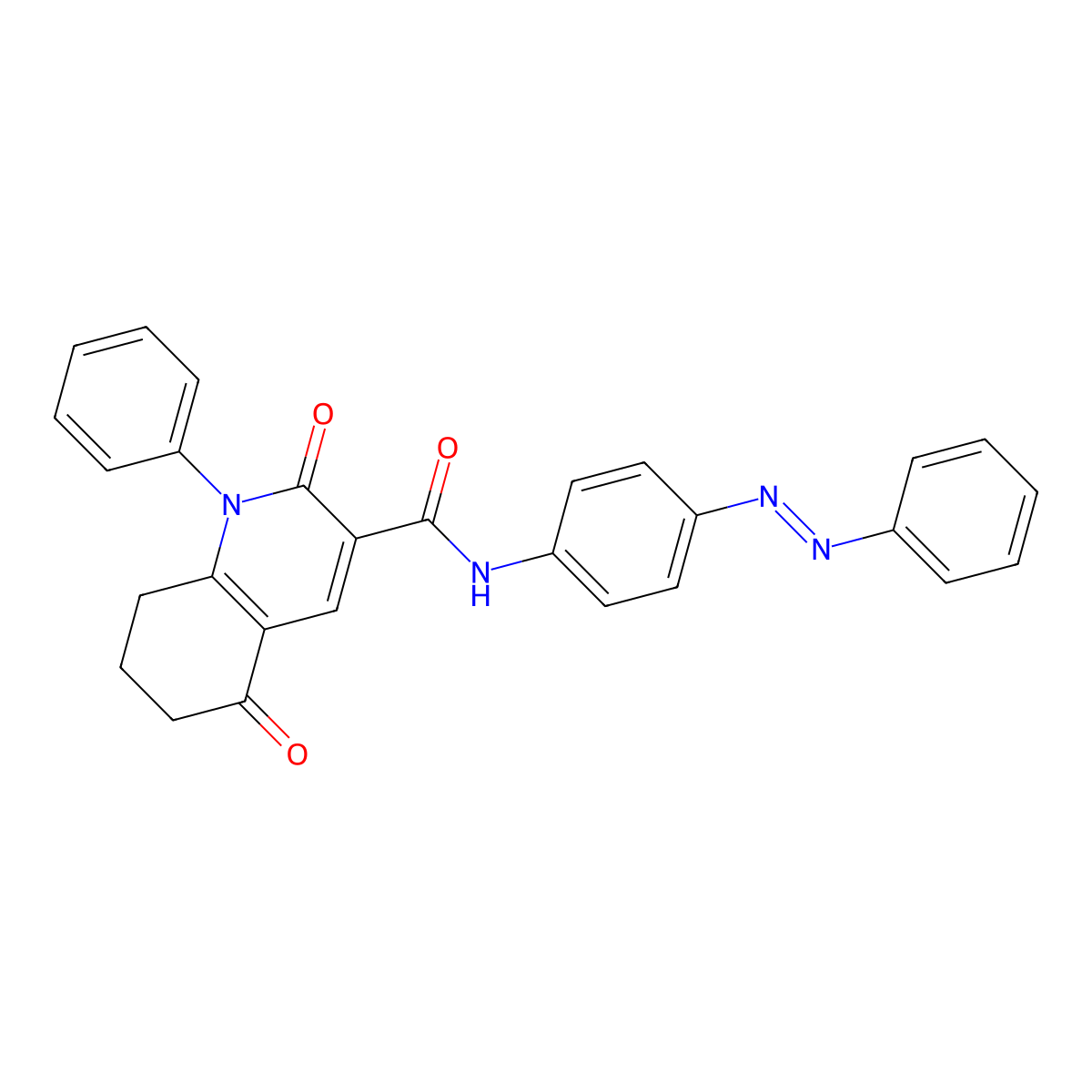 2,5-Dioxo-1-phenyl-N-{4-[(1E)-2-phenyldiazen-1-YL]phenyl}-1,2,5,6,7,8-hexahydroquinoline-3-carboxamide molecular structure, CAS 442570-85-6