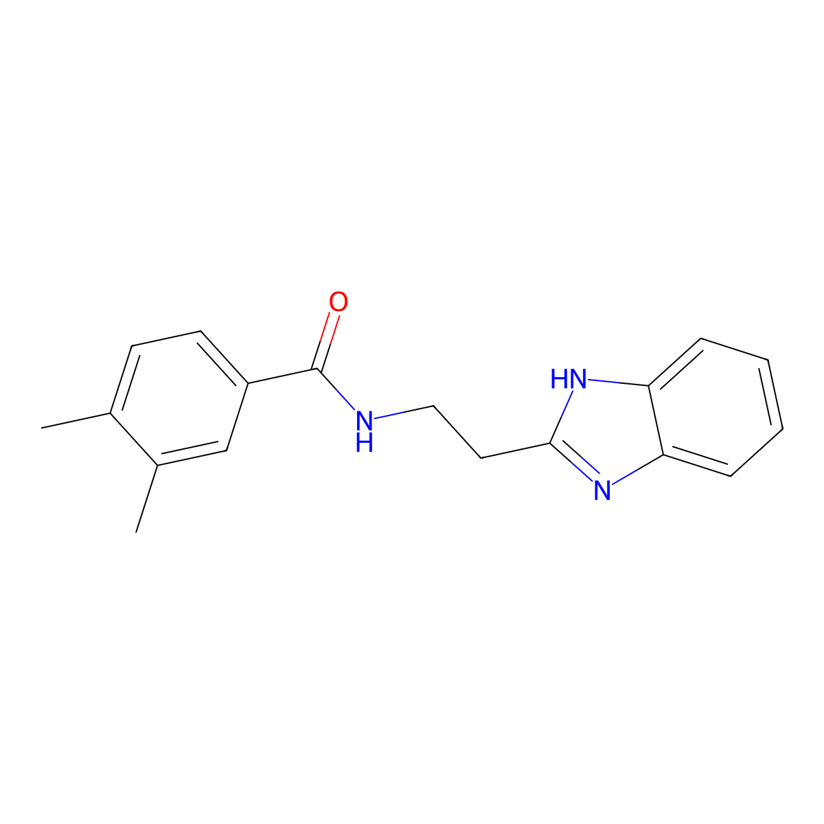 N-[2-(1H-benzimidazol-2-yl)ethyl]-3,4-dimethylbenzamide molecular structure, CAS 442570-94-7