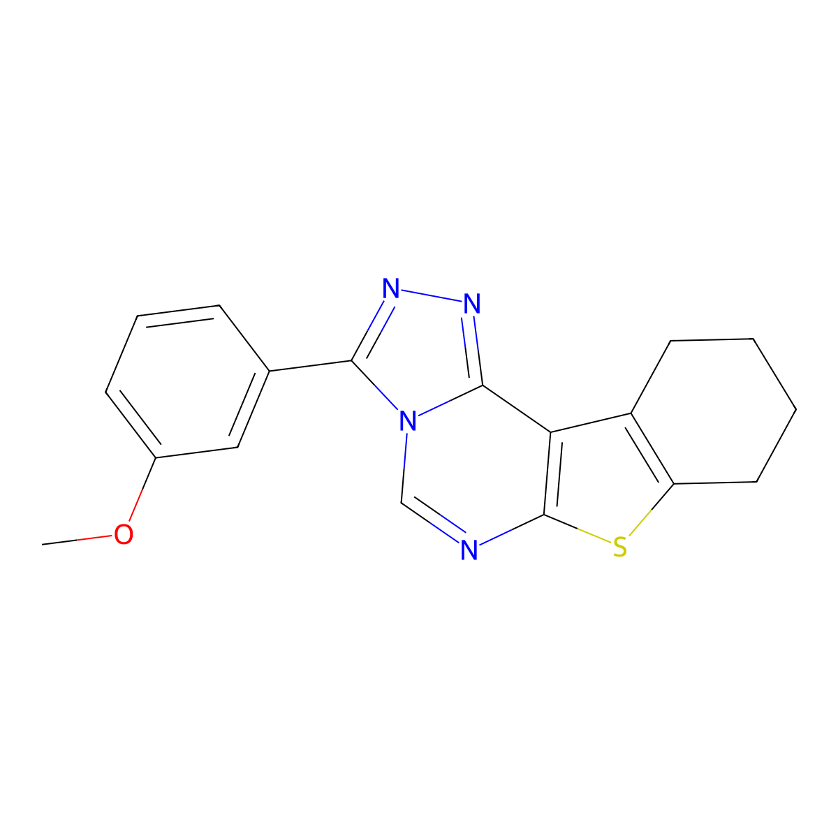 3-(3-Methoxyphenyl)-8,9,10,11-tetrahydro[1]benzothieno[3,2-e][1,2,4]triazolo[4,3-c]pyrimidine molecular structure, CAS 442570-97-0