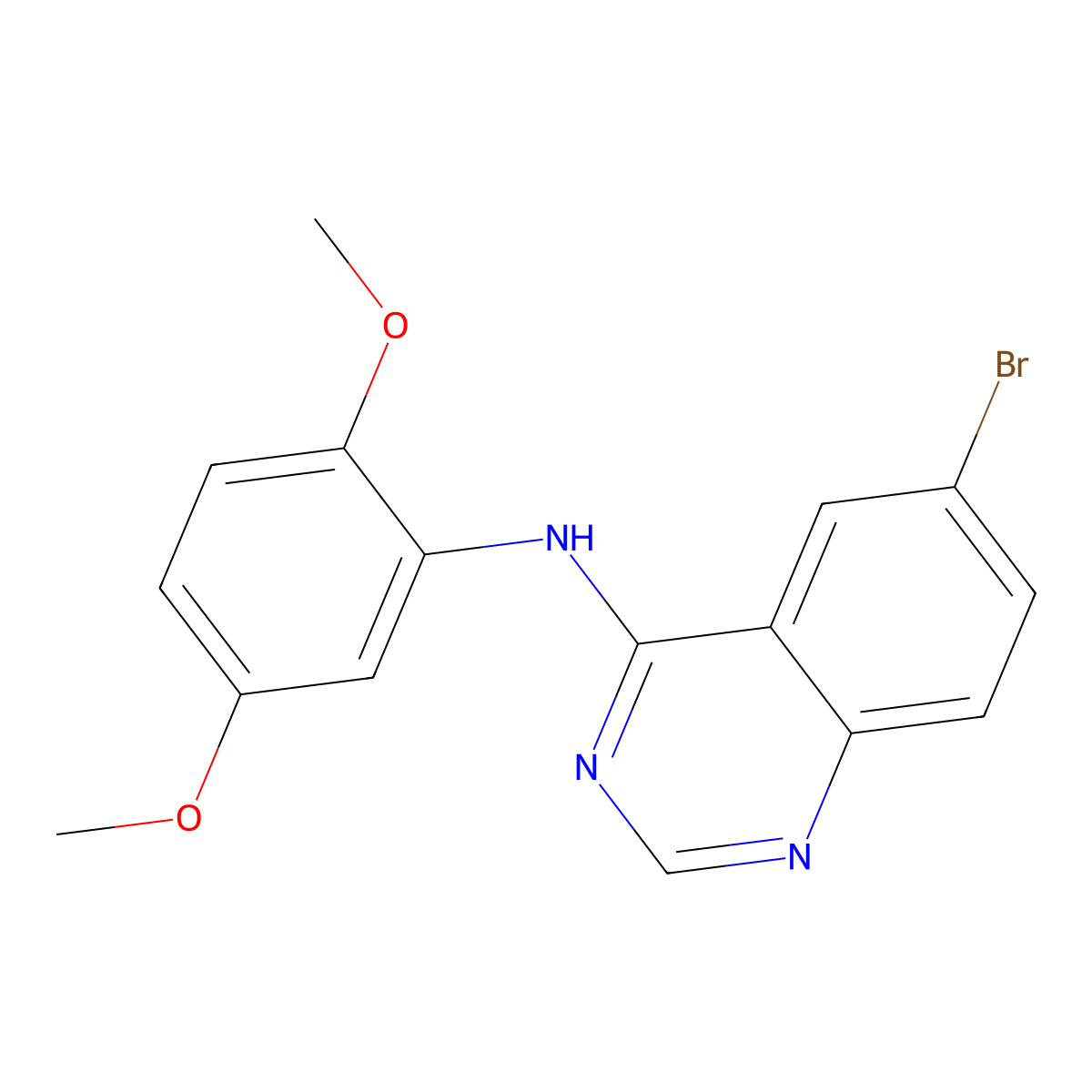6-bromo-N-(2,5-dimethoxyphenyl)quinazolin-4-amine molecular structure, CAS 442571-32-6