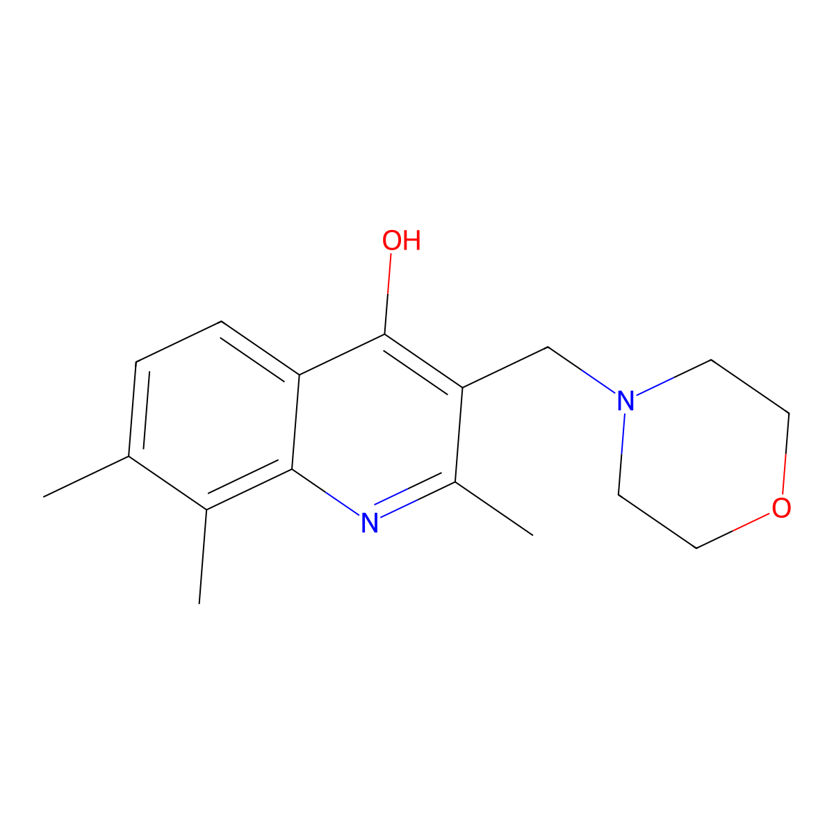 2,7,8-Trimethyl-3-morpholin-4-ylmethyl-quinolin-4-ol molecular structure, CAS 442571-53-1