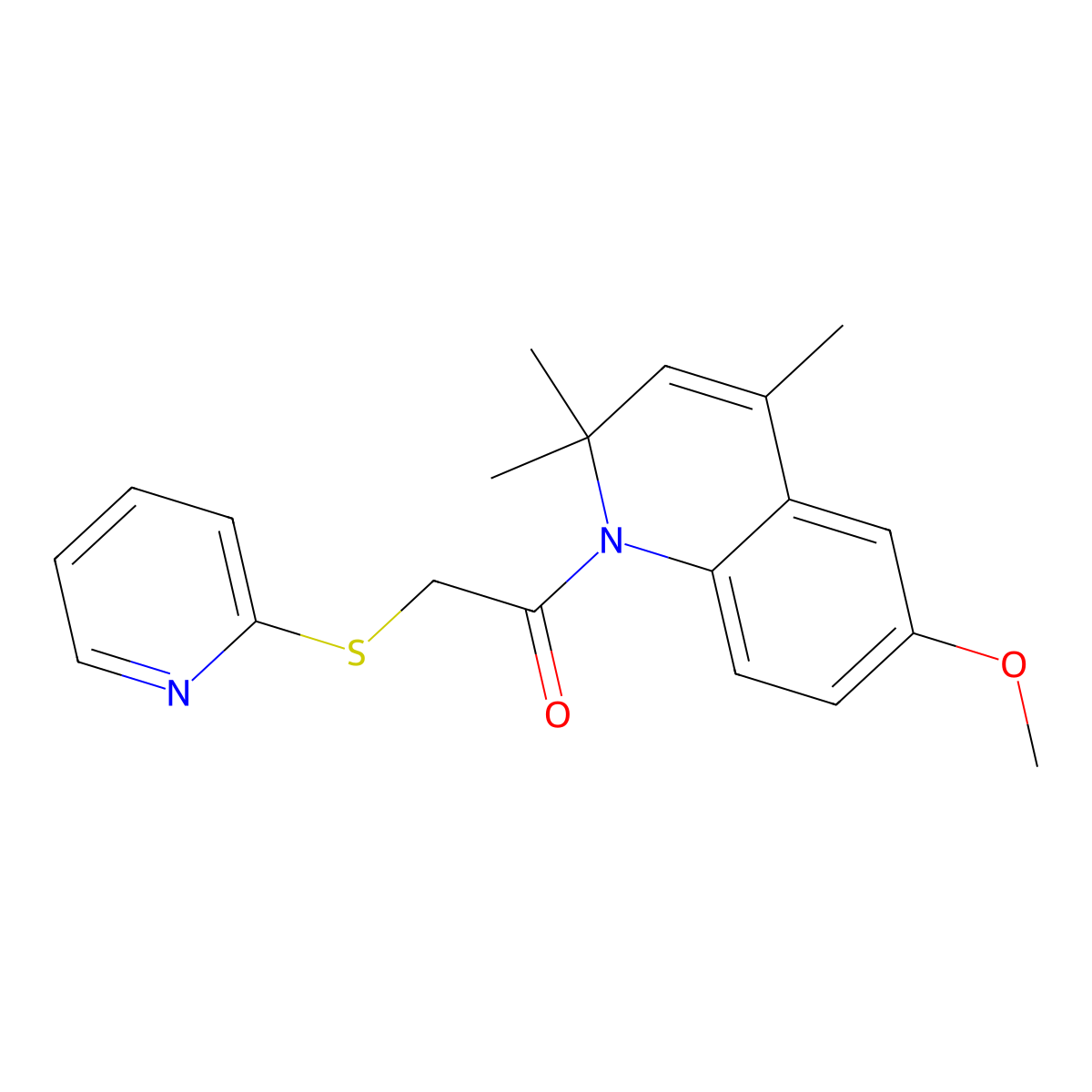 1-(6-methoxy-2,2,4-trimethylquinolin-1(2H)-yl)-2-(pyridin-2-ylsulfanyl)ethanone molecular structure, CAS 442571-77-9