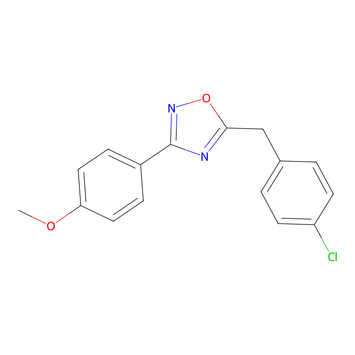 5-(4-Chlorobenzyl)-3-(4-methoxyphenyl)-1,2,4-oxadiazole molecular structure, CAS 442571-88-2