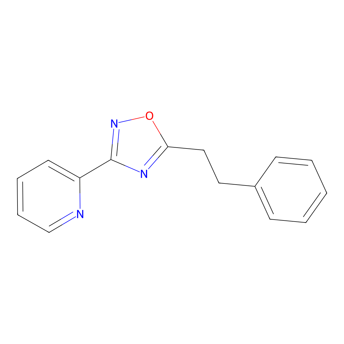 2-[5-(2-Phenylethyl)-1,2,4-oxadiazol-3-yl]pyridine molecular structure, CAS 442571-90-6