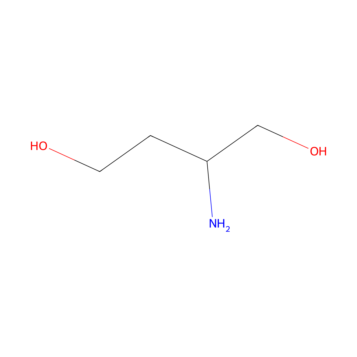 2-Amino-1,4-butanediol molecular structure, CAS 4426-52-2