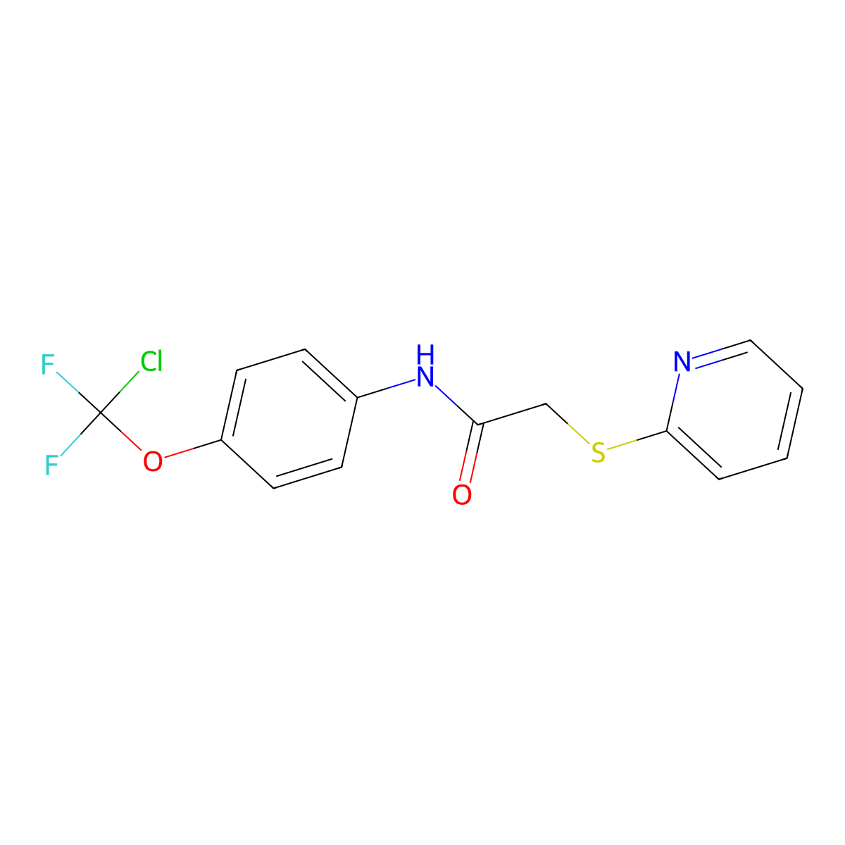 N-[4-[chloro(difluoro)methoxy]phenyl]-2-pyridin-2-ylsulfanylacetamide molecular structure, CAS 442629-64-3