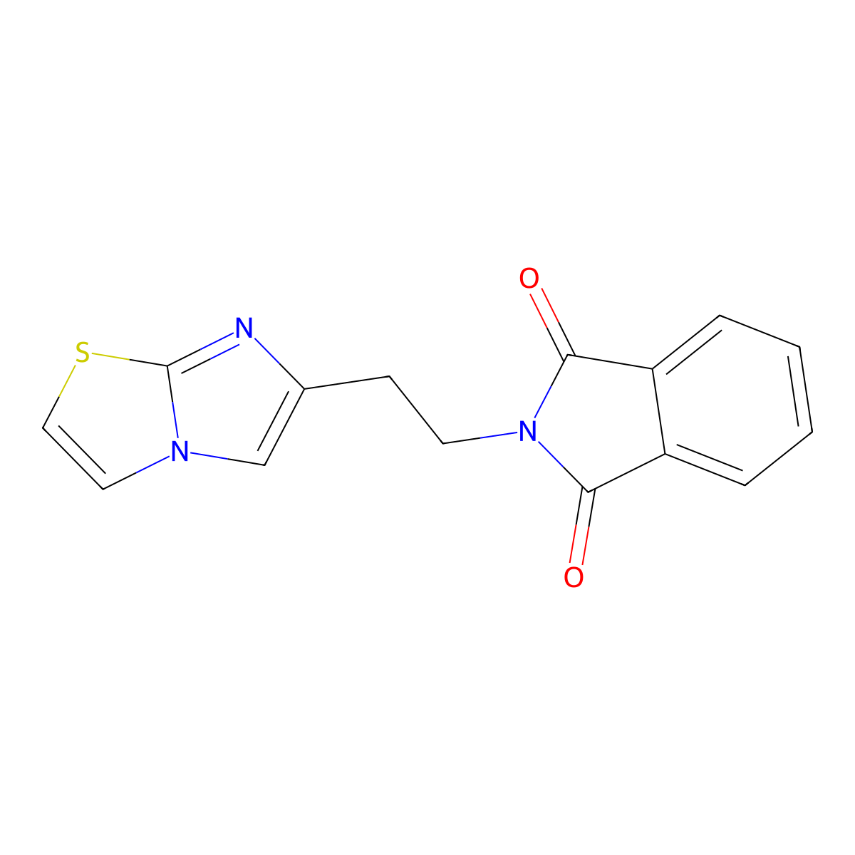 2-(2-{imidazo[2,1-b][1,3]thiazol-6-yl}ethyl)-2,3-dihydro-1H-isoindole-1,3-dione molecular structure, CAS 442630-23-1