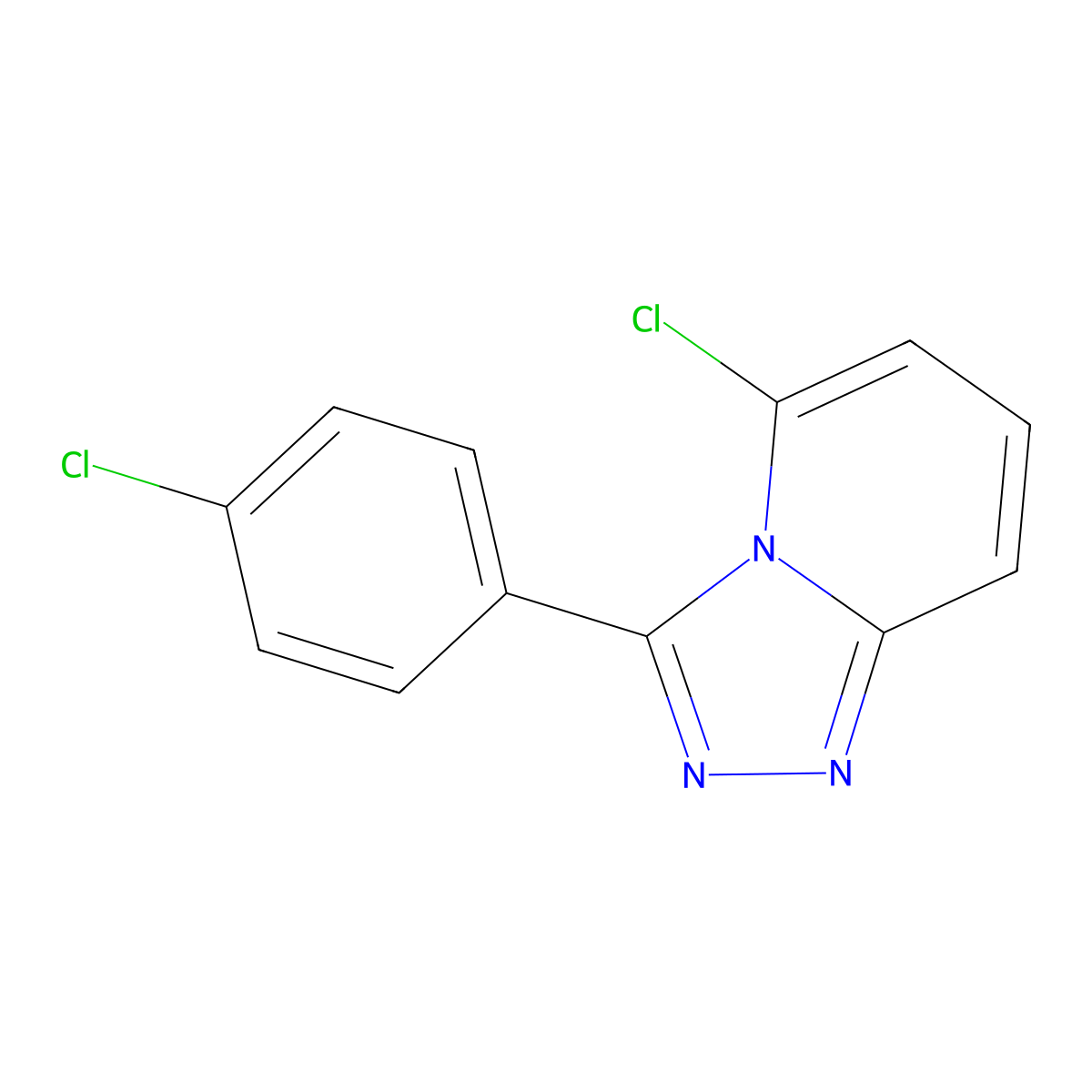 5-Chloro-3-(4-chlorophenyl)-[1,2,4]triazolo[4,3-a]pyridine molecular structure, CAS 442630-70-8