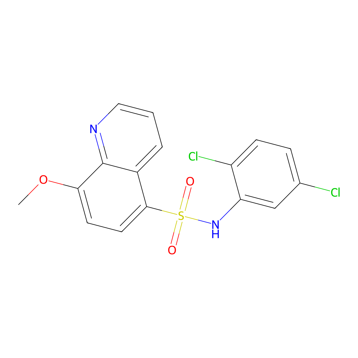 N-(2,5-dichlorophenyl)-8-methoxyquinoline-5-sulfonamide molecular structure, CAS 442631-81-4