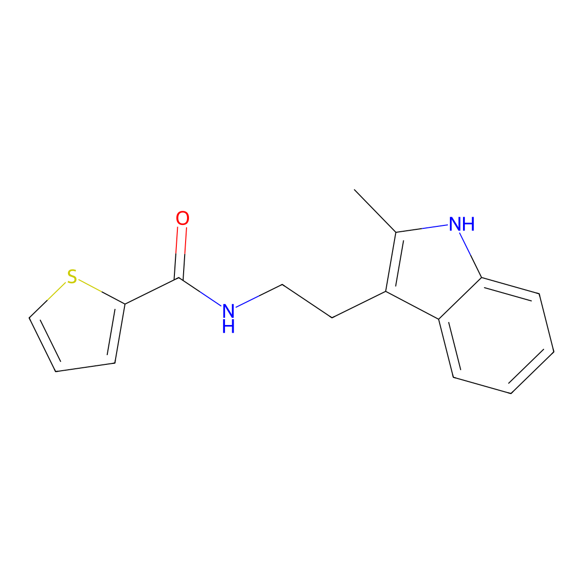 N-(2-(2-Methylindol-3-yl)ethyl)-2-thienylcarboxamide molecular structure, CAS 442632-72-6