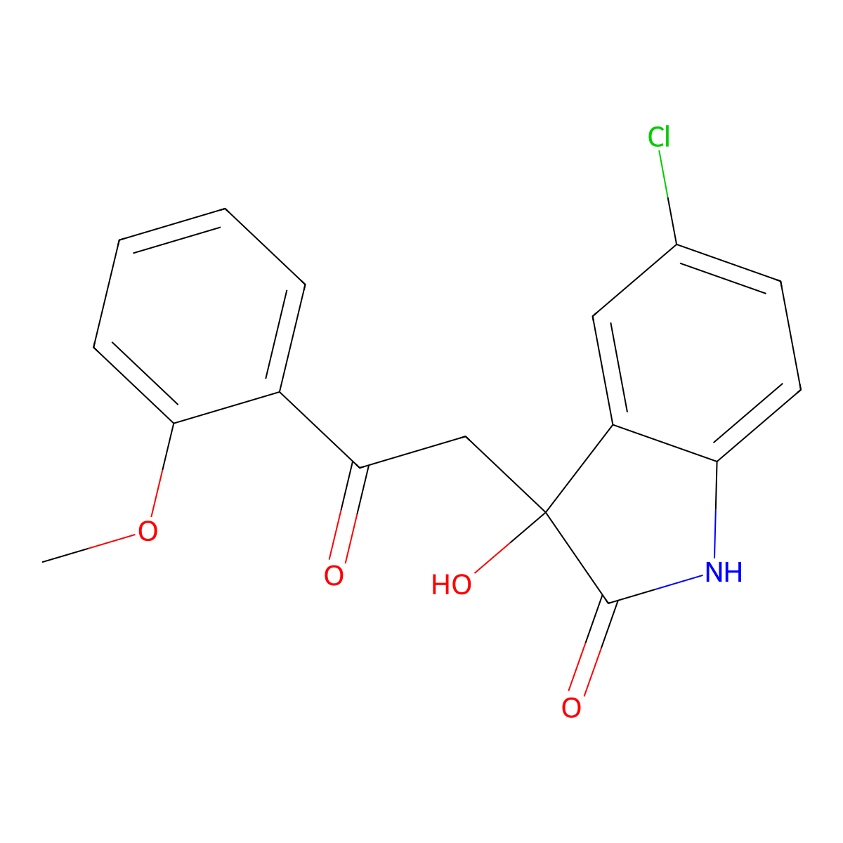 5-chloro-3-hydroxy-3-[2-(2-methoxyphenyl)-2-oxoethyl]-1,3-dihydro-2H-indol-2-one molecular structure, CAS 442640-13-3