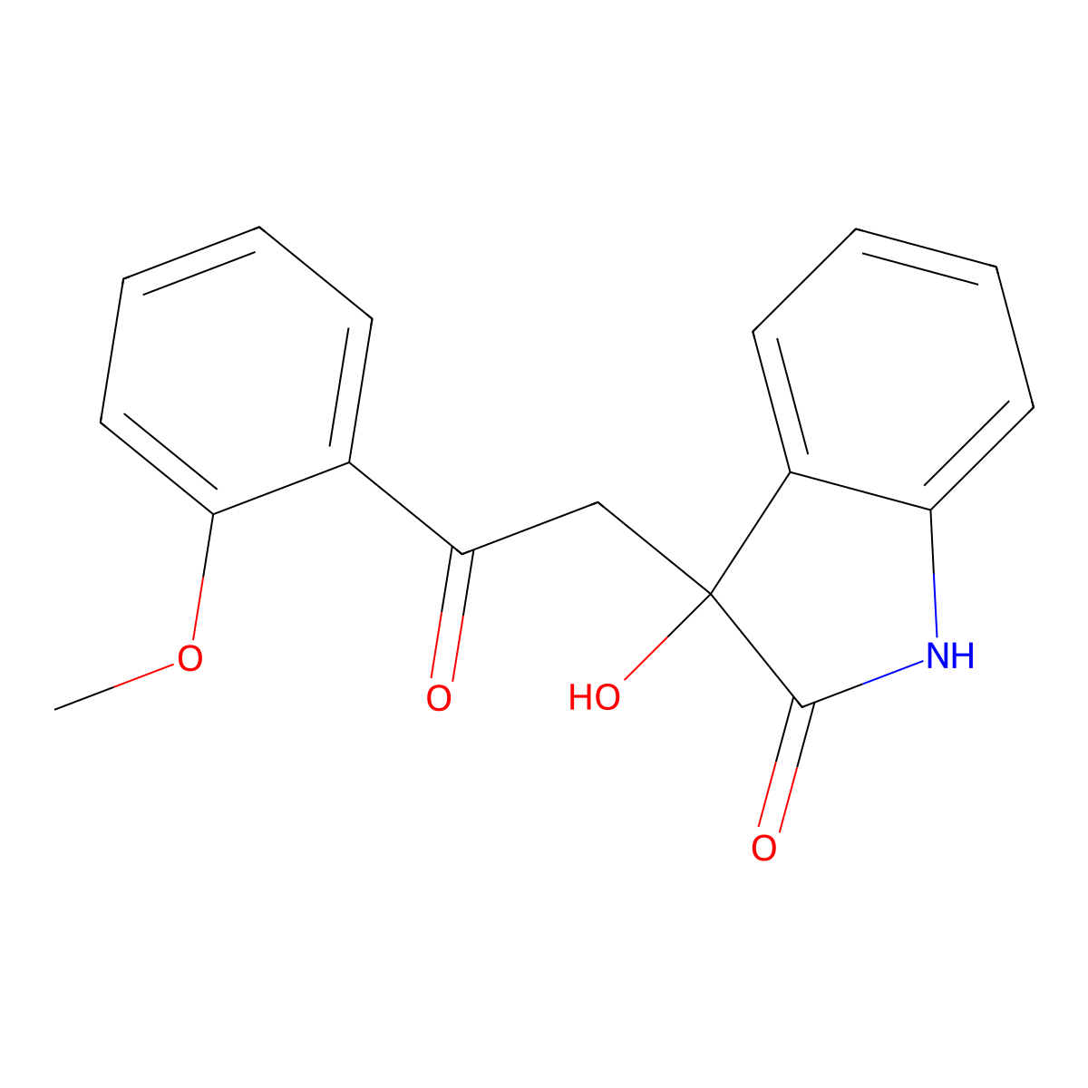 3-hydroxy-3-[2-(2-methoxyphenyl)-2-oxoethyl]-1,3-dihydro-2H-indol-2-one molecular structure, CAS 442640-18-8