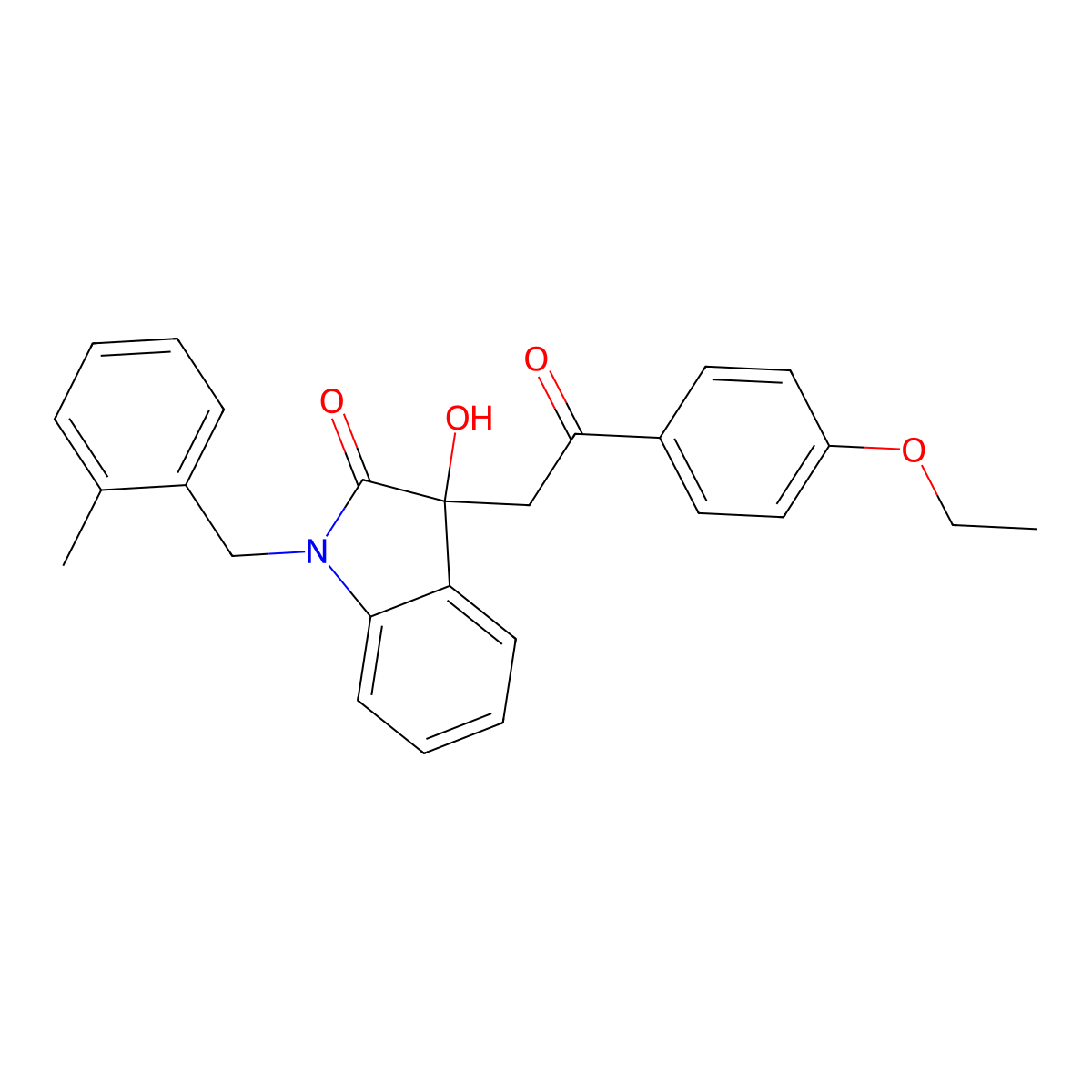 3-[2-(4-ethoxyphenyl)-2-oxoethyl]-3-hydroxy-1-(2-methylbenzyl)-1,3-dihydro-2H-indol-2-one molecular structure, CAS 442640-64-4