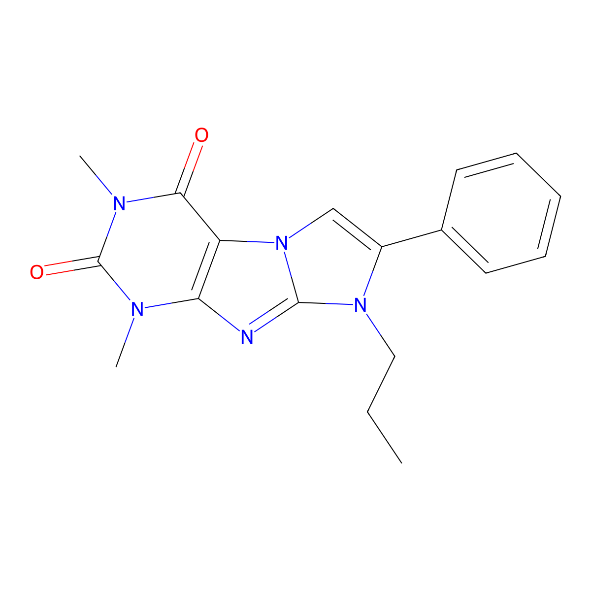 2,4-Dimethyl-7-phenyl-6-propylpurino[7,8-a]imidazole-1,3-dione molecular structure, CAS 442644-64-6