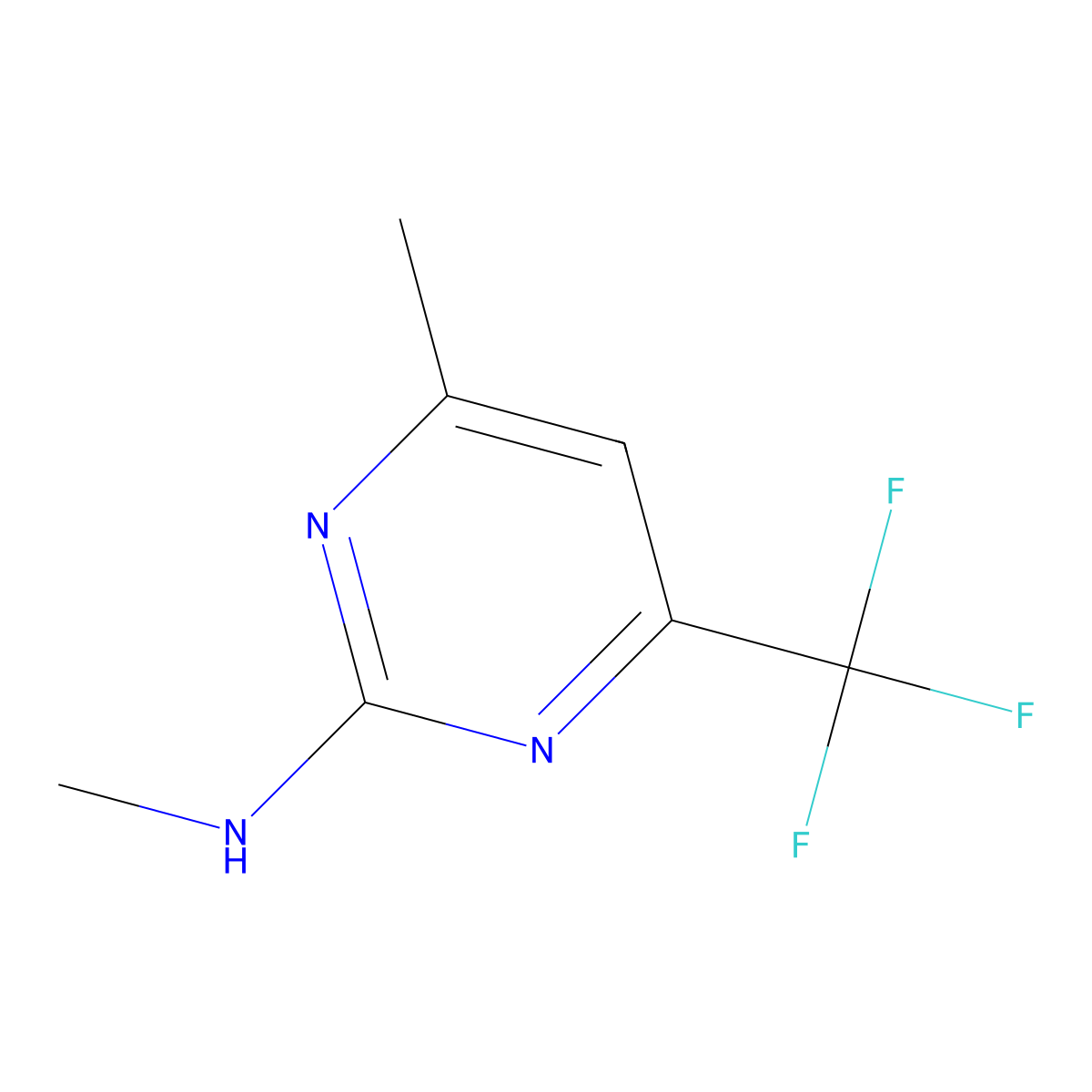 N,4-dimethyl-6-(trifluoromethyl)pyrimidin-2-amine molecular structure, CAS 442644-90-8