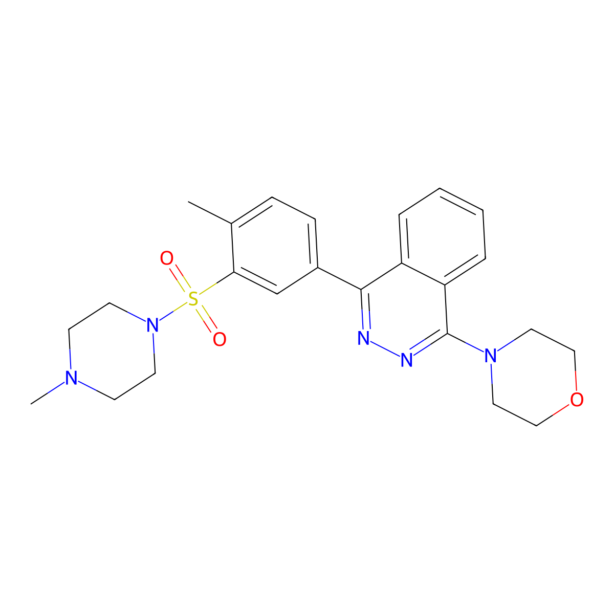 4-[4-[4-Methyl-3-(4-methylpiperazin-1-yl)sulfonylphenyl]phthalazin-1-yl]morpholine molecular structure, CAS 442647-98-5