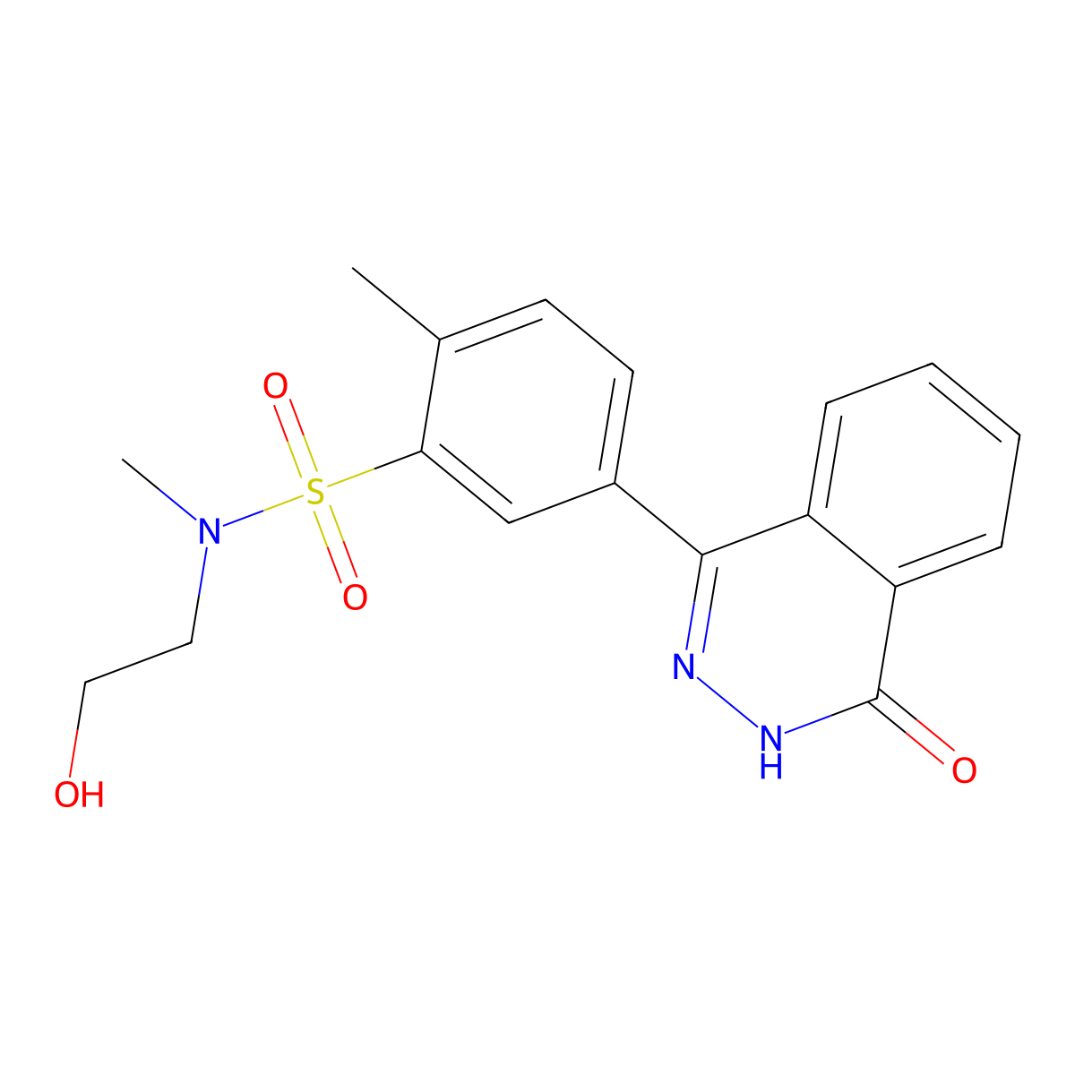 N-(2-hydroxyethyl)-N,2-dimethyl-5-(4-oxo-3,4-dihydrophthalazin-1-yl)benzenesulfonamide molecular structure, CAS 442648-52-4