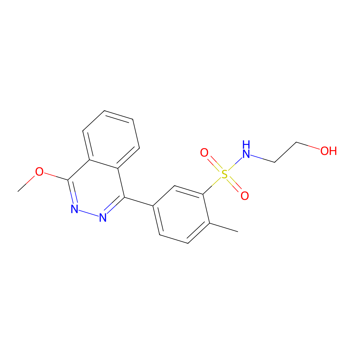 N-(2-hydroxyethyl)-5-(4-methoxyphthalazin-1-yl)-2-methylbenzenesulfonamide molecular structure, CAS 442649-13-0