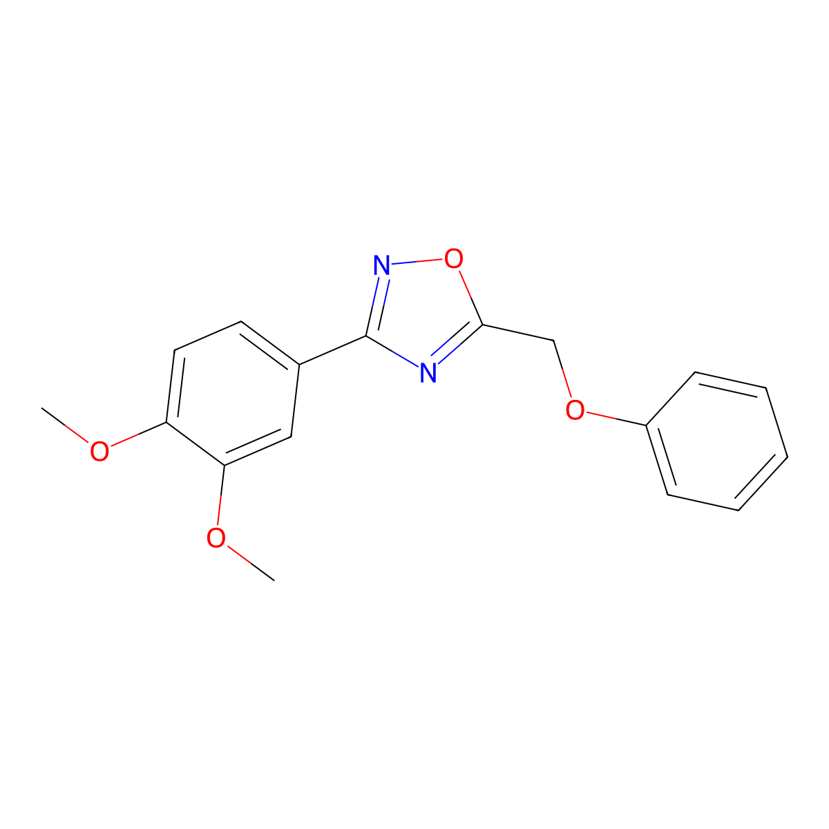 3-(3,4-Dimethoxyphenyl)-5-(phenoxymethyl)-1,2,4-oxadiazole molecular structure, CAS 442649-21-0