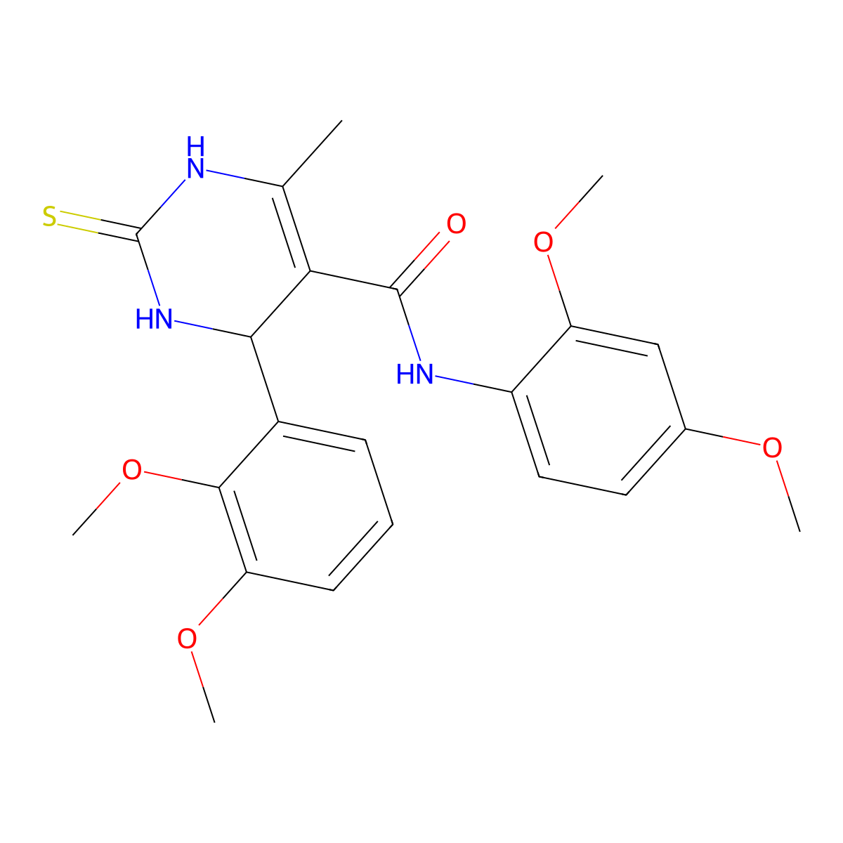 4-(2,3-dimethoxyphenyl)-N-(2,4-dimethoxyphenyl)-6-methyl-2-sulfanylidene-3,4-dihydro-1H-pyrimidine-5-carboxamide molecular structure, CAS 442650-75-1