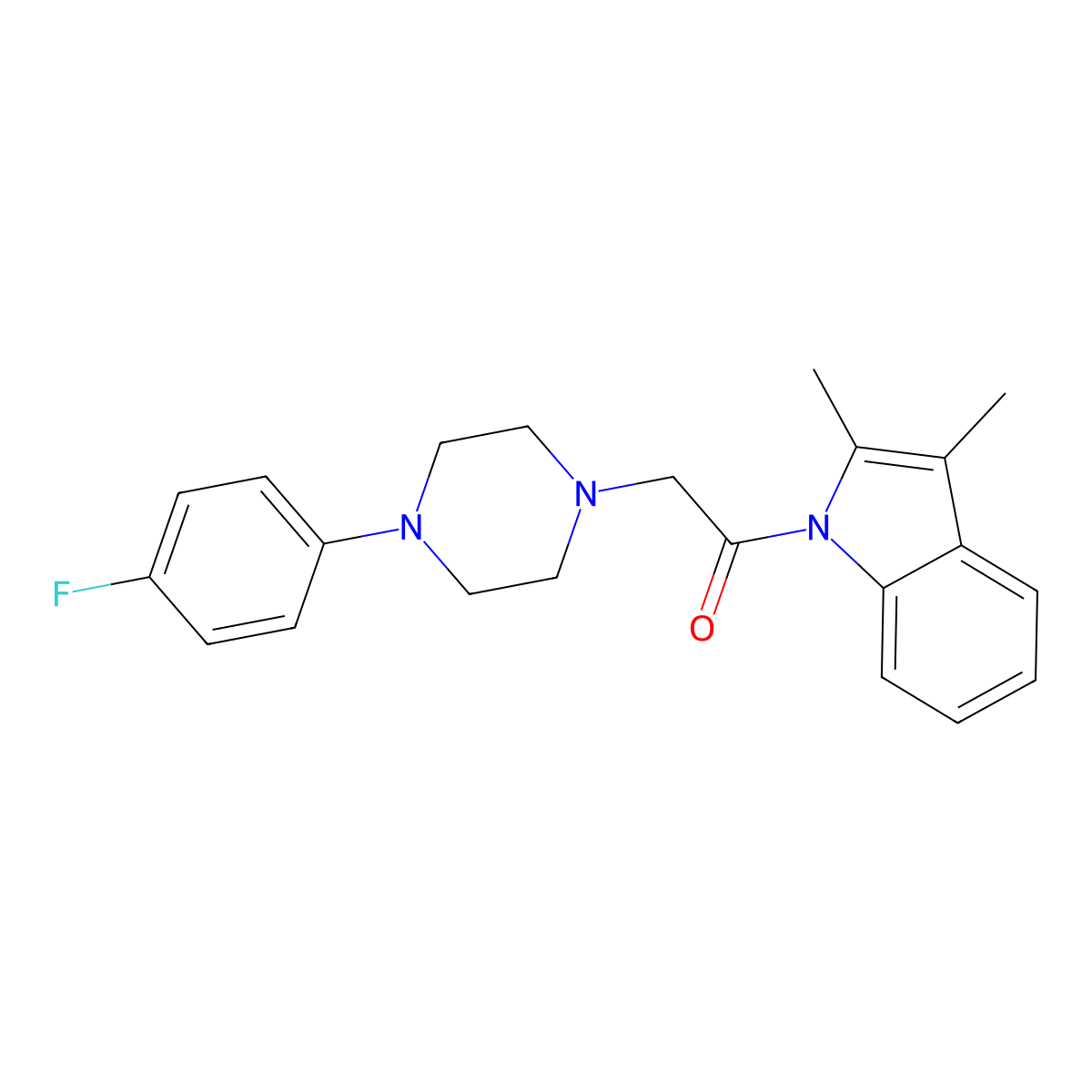 1-(2,3-dimethyl-1H-indol-1-yl)-2-[4-(4-fluorophenyl)piperazin-1-yl]ethanone molecular structure, CAS 442650-94-4