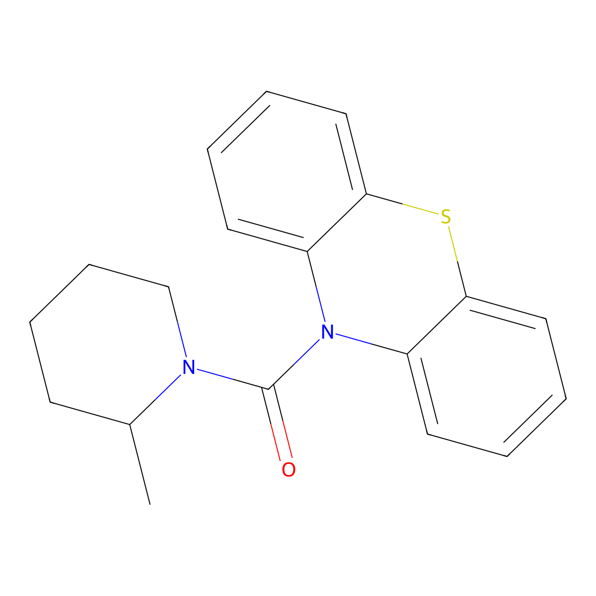 2-Methylpiperidyl phenothiazin-10-yl ketone molecular structure, CAS 442650-97-7