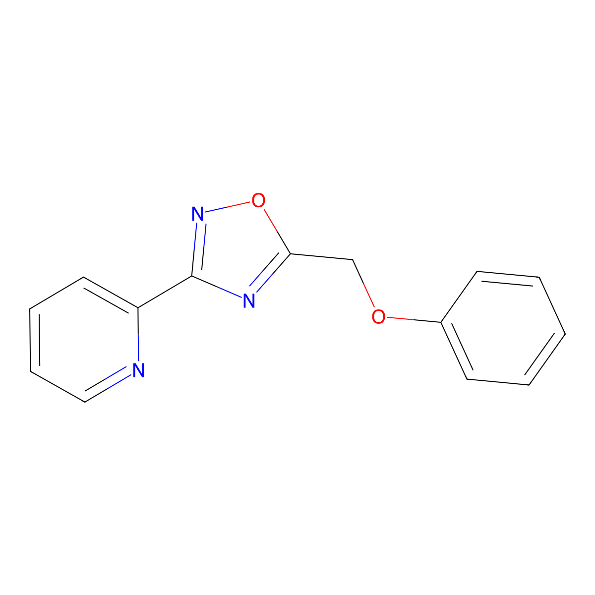 2-[5-(Phenoxymethyl)-1,2,4-oxadiazol-3-yl]pyridine molecular structure, CAS 442651-09-4
